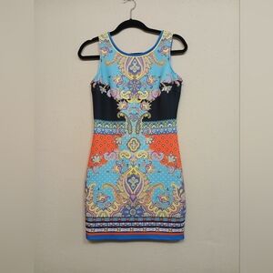 Peachpuff Paisley Mini Dress Size Medium